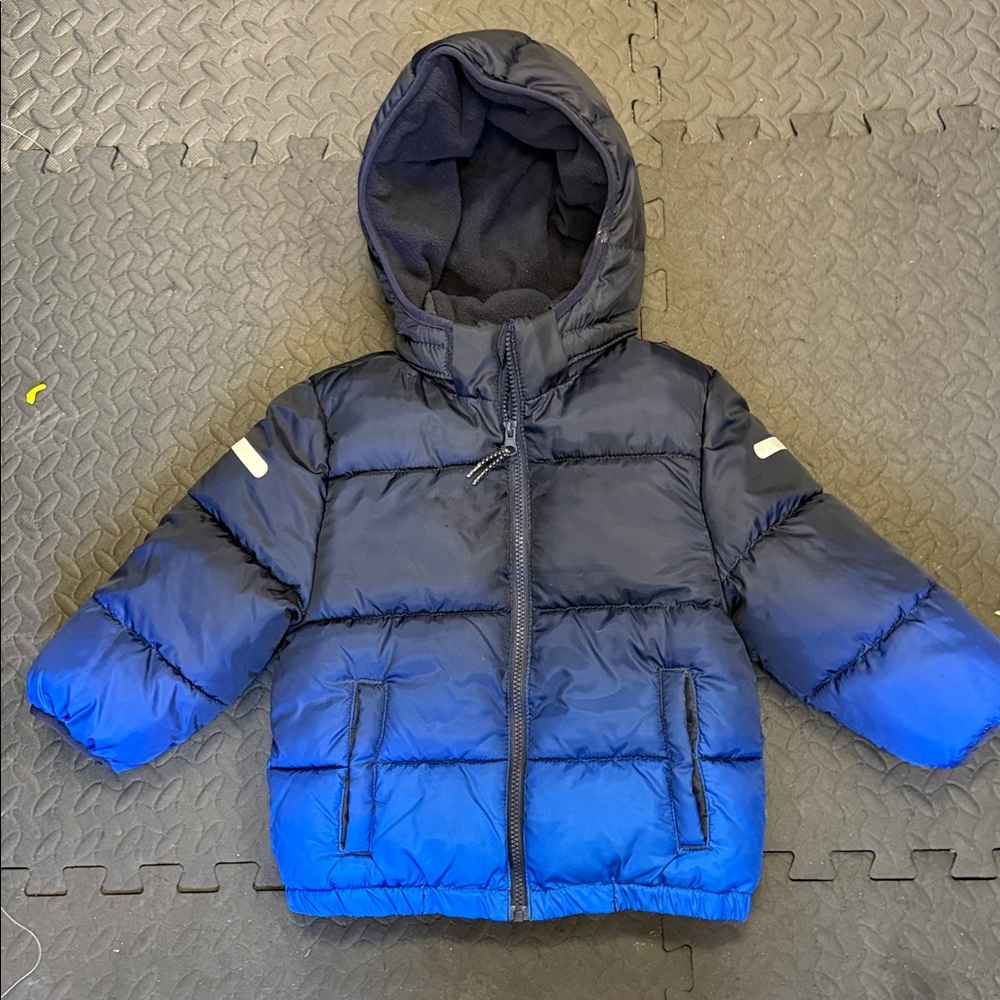 H&M Blue Hooded Puffer Jacket size 4-5
